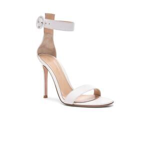 Gianvito Rossi Portofino 105 Nappa Heels Sandal in White 36.5